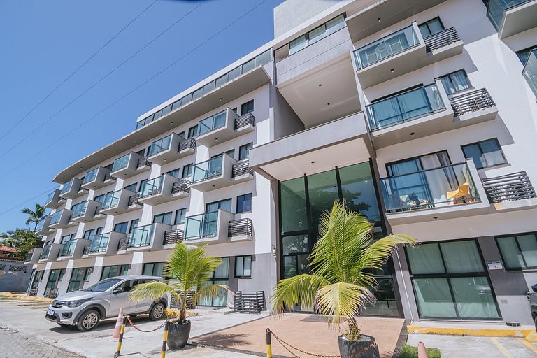 Apto estiloso com vista mar e piscina infinita