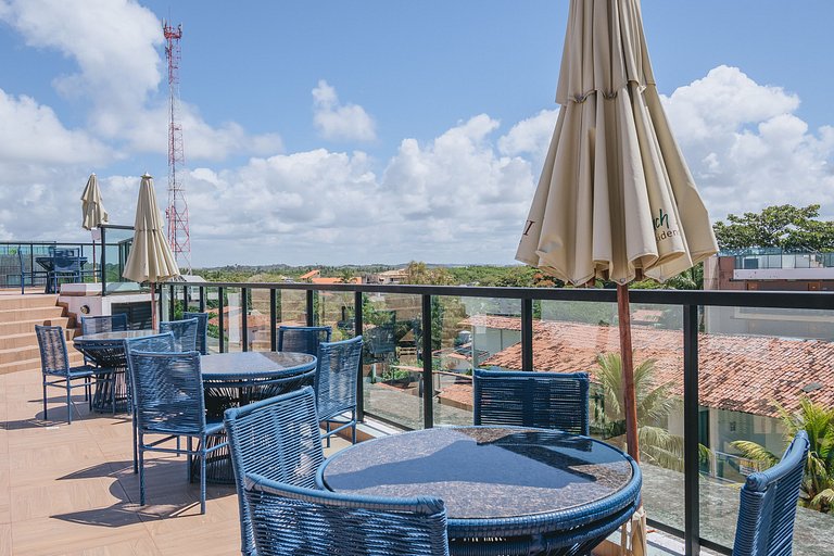 Apto estiloso com vista mar e piscina infinita