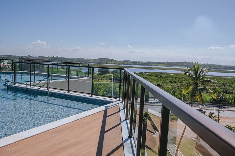 Ap Vista al Mar y Piscina en la terraza Porto de Galinhas